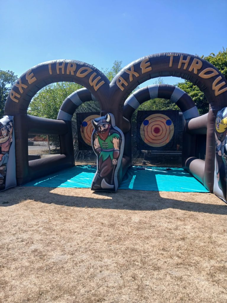 Inflatable axe throwing